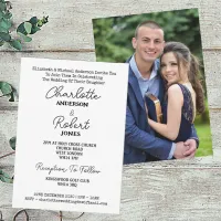 Elegant Script Mr And Mrs Photo Wedding Invitation