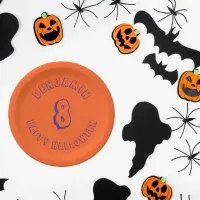 Kids Halloween Name And Age Birthday Party Paper Plates
