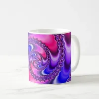 Pink Purple and Blue Spiral Fractal Art Coffee Mug