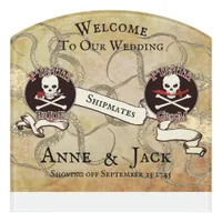 Pirate Wedding Personalized  Door Sign