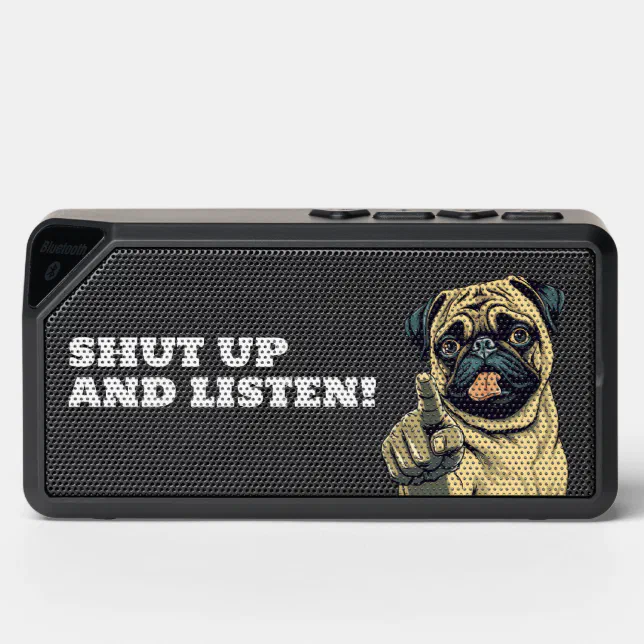 Cute Ear Pug Cartoon Bluetooth Speaker