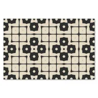 Elegant Mosaic Black & Beige Geometric Pattern Tissue Paper