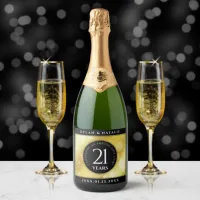 Elegant 21st Brass Wedding Anniversary Celebration Sparkling Wine Label