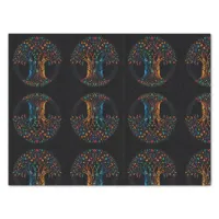 Tree of Life in full Stained Glass Mosaic Color Tissue Paper