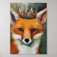 Red Fox in a Crown Poster