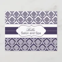 trendy damask purple business ThankYou Cards