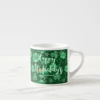 Glittering Shamrocks Happy St. Paddy's ID289 Espresso Cup