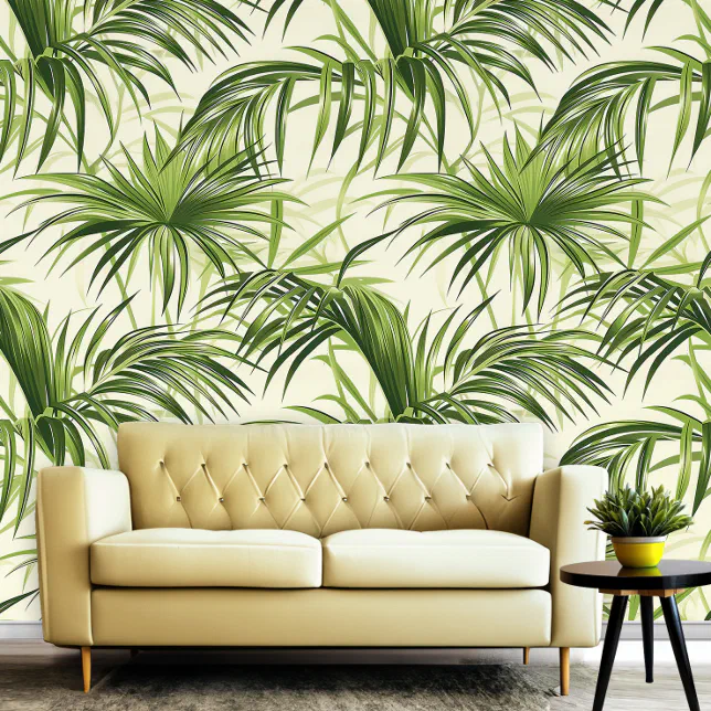 Tropical Palm Leaves Summer Beach Vibes Wallpaper