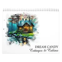 *~* AP49 Rustic Cottages Log Cabins Artistic Calendar