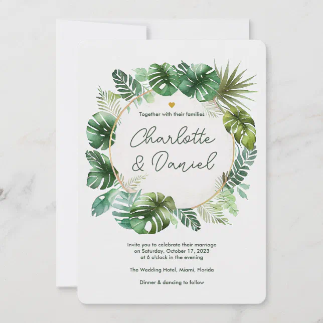 Topical Watercolor Pattern | Wedding Invitation