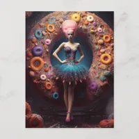 Donut Fashion Model Postcard