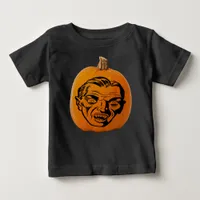 Jack o' Lantern Vampire Face, Halloween Pumpkin Baby T-Shirt