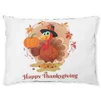 Happy Thanksgiving Typography Pet Bed