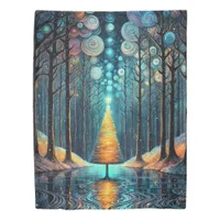 Iridescent Holiday Dream 🎄 Glowing Christmas Tree Duvet Cover