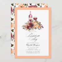 Bordo Peach Fuzz Wine themed Bachelorette Party Invitation