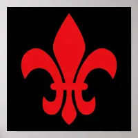 Red Fleur de Lys Poster