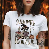 Salem Witch Book Club Vintage Raccoon Halloween T-Shirt