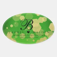 Elegant 66th Titanite Wedding Anniversary Oval Sticker