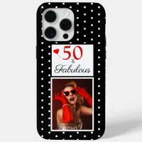 50 and Fabulous Photo Red & Black 50th Birthday iPhone 15 Pro Max Case