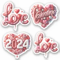 Sweet Love 3d Red Hearts Valentines Day Stickers