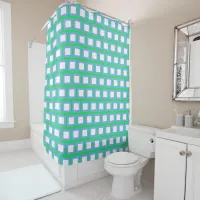 Blue Green Abstract Modern  Shower Curtain