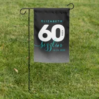 Modern Girly Ice Blue 60 and Sizzling Garden Flag