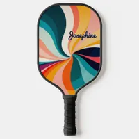 Bright Elegant Colorful Swirls Personalized Name Pickleball Paddle