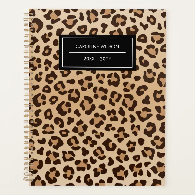 Leopard Skin Seamless Pattern | Custom Name Planner