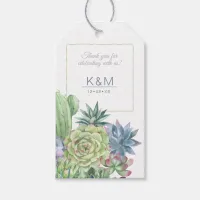 Succulents and Sparkle Wedding Blue ID515 Gift Tags