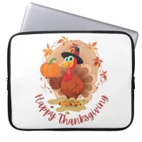 Happy Thanksgiving Typography  Laptop Sleeve