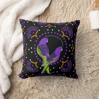 Elegant chic Purple Tropical Bird Throw Pillow