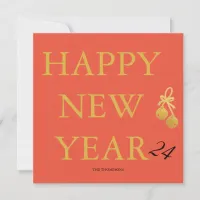 Modern Custom Text Happy New Years Editable Bold Holiday Card