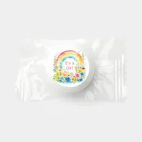 Watercolor Rainbow and Flowers It's a Girl Life Saver® Mints