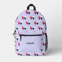 Pretty Bows Pattern Kids Personalized Lilac School Printed Backpack