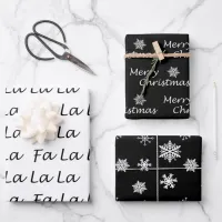 Black and White Elegant Modern Christmas Wrapping Paper Sheets