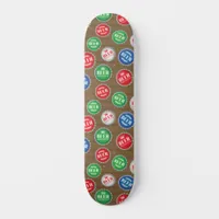 Beer Drinker Beer Bottle Caps Patterned Skateboard