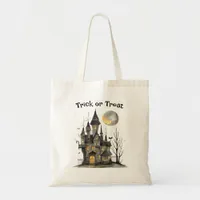 Spooky House Halloween Trick or Treat Tote Bag