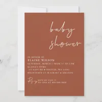 Terracotta Modern Gender Neutral Baby Shower Invitation