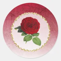 Burgundy and Red Rose Gold Border Stickers