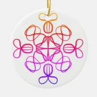 Pink Busy Bee Doodle Mandala #18  Ceramic Ornament