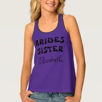 Brides Sister Purple Halloween Party Name Tank Top