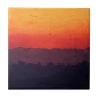 Five Shades of Sunset Painting Ceramic Tile