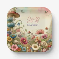 Personalized Cottage Core Wedding  Paper Plates