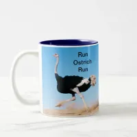 Run Ostrich Run Photo Two-Tone Coffee Mug