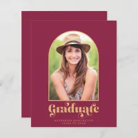 Budget Burgundy Gold Arch Photo Graduation Party