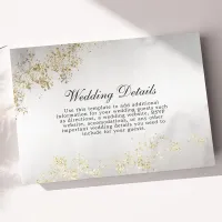 Modern Luxe Gold Flecks Gray Mist Wedding Details Enclosure Card