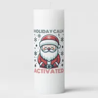 Personalized Holiday Calm Santa  Pillar Candle