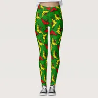 African Print Bold Ankara Floral Patterned Leggings