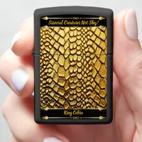 Captivating textures of golden snake skins zippo lighter