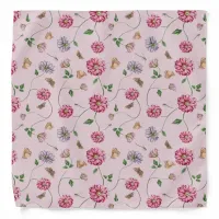 Pink & Purple Floral Vine   Bandana